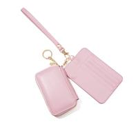 Sac à cartes simple, portefeuille court de style coréen, sac à cartes multifonction, sac de rangement pour cartes, porte-cartes en cuir PU, pochette à monnaie zippée, rose, Pratique