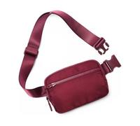 Sac à Ceinture de Mode, Packs de Taille répulsifs à l'eau,Sacs à Croix-Corps avec Sangle réglable pour Voyager,Fête,Festival Rave,Courir,Randonnée (Rouge)
