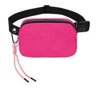 Sac à Ceinture de Mode,Packs de Taille répulsifs à l'eau,Sacs à Croix-Corps avec Sangle réglable pour Voyager,Fête,Festival Rave,Courir,Randonnée (Rose Rouge)
