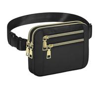 Sac à Ceinture de Mode, Packs de Taille répulsifs à l'eau,Sacs à Croix-Corps avec Sangle réglable pour Voyager,Fête,Festival Rave,Courir,Randonnée (Noir)