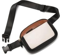 Sac à Ceinture pour Les Femmes,Paquets de Taille répulsifs à l'eau,Sacs à Croix-Corps avec Sangle réglable pour Voyager,Fête,Festival Rave,Courir,Randonnée (Noir et Blanc)