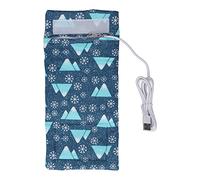 Sac à chaleur de lait de voyage USB chauffeur de biberon portable avec thermostat fermeture à fermeture éclair et couverture de rangement isolé pour les parents infirmiers de (Flocon de neige)