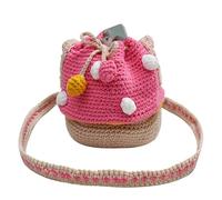 Sac à champignons pour femmes,sacs à champignons tricotés, petit sac en forme de champignon pour sac, sac à bandoulière tricoté, porte-monnaie tricoté, multifonctionnel pour les femmes, rose,