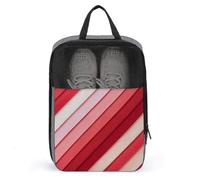 Sac à chaussures à rayures diagonales rouges et roses pour voyage, usage quotidien, sac de rangement anti-poussière pour chaussures de golf