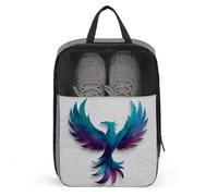 Sac à chaussures abstrait Phoenix bleu sarcelle et violet aquarelle pour voyage, usage quotidien, sac de rangement anti-poussière pour chaussures de golf