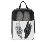 Sac à chaussures Angel Wings noir et blanc pour voyage, usage quotidien, sac de rangement anti-poussière pour chaussures de golf