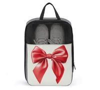 Sac à chaussures aquarelle avec ruban rouge pour voyage, usage quotidien, sac de rangement anti-poussière pour chaussures de golf