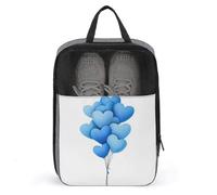 Sac à chaussures aquarelle bleu pastel cœur bouquet de ballons pour voyage, usage quotidien, sac de rangement anti-poussière pour chaussures de golf