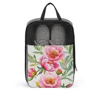 Sac à chaussures aquarelle pivoines roses pour voyage, usage quotidien, sac de rangement anti-poussière pour chaussures de golf