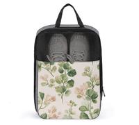 Sac à chaussures aquarelle vintage à texture lin botanique pour voyage, usage quotidien, sac de rangement anti-poussière pour chaussures de golf