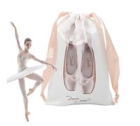 Sac à chaussures avec cordon de serrage - En satin léger et lavable - Pour le ballet, le jazz, la danse latine - Pour femmes et filles - Protection contre la poussière portable - Cadeau d'anniversaire