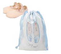 Sac à Chaussures, avec Cordon de Serrage, pour Le Rangement des Chaussures de Danse, avec Protection Contre la poussière, en Satin, Lavable, léger, pour Ballet, Danseurs, Femmes et Filles, Bleu