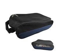 Sac à chaussures avec fermeture éclair, sac à chaussures de golf, poignée en bandoulière imperméable avec fermeture éclair, porte-chaussures respirant avec ventilation en maille pour golfeurs, bleu