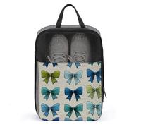 Sac à chaussures avec nœud en ruban bleu glacier vert d'eau pour voyage, usage quotidien, sac de rangement anti-poussière pour chaussures de golf