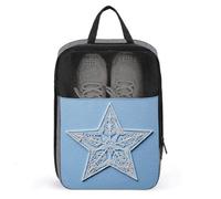 Sac à chaussures blanc en dentelle d'une étoile sur bleu pour voyage, usage quotidien, sac de rangement anti-poussière pour chaussures de golf