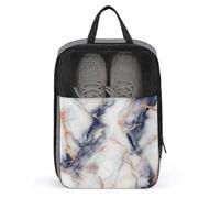 Sac à chaussures blanc marbré bleu marine or rose pour voyage, usage quotidien, sac de rangement anti-poussière pour chaussures de golf