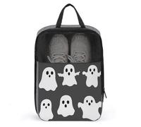 Sac à chaussures blanc mignon motif fantômes de dessin animé pour voyage, usage quotidien, sac de rangement anti-poussière pour chaussures de golf