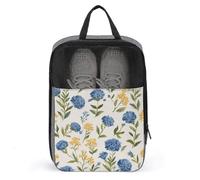 Sac à chaussures botanique vintage texturé en lin pour voyage, usage quotidien, sac de rangement anti-poussière pour chaussures de golf