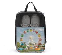 Sac à chaussures coloré à grande roue - Organiseur de chaussures de voyage résistant à l'eau - Avec fermeture éclair - Gris - Taille unique - Moderne, gris, Taille unique, Moderne