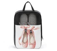 Sac à chaussures de ballet rose simple et mignon avec nœud pour voyage, usage quotidien, sac de rangement anti-poussière pour chaussures de golf