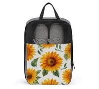Sac à chaussures de ferme à motif tournesol aquarelle pour voyage, usage quotidien, sac de rangement anti-poussière pour chaussures de golf