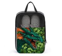 Sac à chaussures de golf avec dragons et trèfles de la Saint-Patrick pour voyage, usage quotidien, sac de rangement anti-poussière