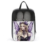 Sac à chaussures de golf avec fée blonde avec ailes violettes pour voyage, usage quotidien, sac de rangement anti-poussière