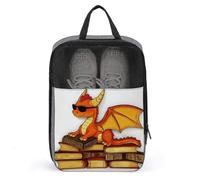 Sac à chaussures de golf avec motif dragon orange sur livres pour voyage, usage quotidien, sac de rangement anti-poussière