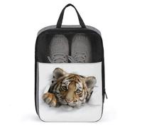 Sac à chaussures de golf avec motif tigre mignon qui regarde hors d'un trou, pour voyage, usage quotidien, sac de rangement anti-poussière