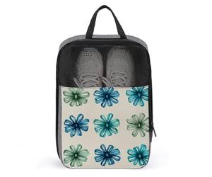 Sac à chaussures de golf avec nœud en ruban bleu glacier argenté et tourbillon pour voyage, usage quotidien, sac de rangement anti-poussière