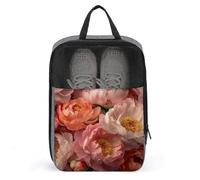 Sac à chaussures de golf avec pivoines rose clair pour voyage, usage quotidien, sac de rangement anti-poussière