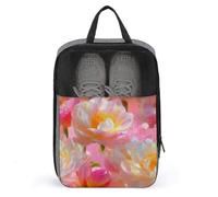 Sac à chaussures de golf avec pivoines roses et blanches pour voyage, usage quotidien, sac de rangement anti-poussière