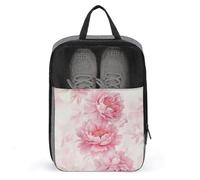 Sac à chaussures de golf avec pivoines roses pour voyage, usage quotidien, sac de rangement anti-poussière