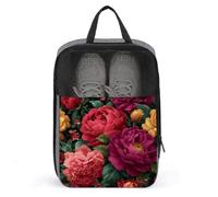 Sac à chaussures de golf avec roses et pivoines vibrantes pour voyage, usage quotidien, sac de rangement anti-poussière