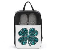 Sac à chaussures de golf avec trèfle vert et pierres turquoises pour la Saint-Patrick, pour voyage, usage quotidien, sac de rangement anti-poussière