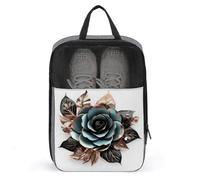 Sac à chaussures de golf bleu sarcelle, noir, or rose et argent pour voyage, usage quotidien, sac de rangement anti-poussière