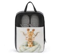 Sac à chaussures de golf en forme de girafe aquarelle endormie dans une couverture pour voyage, usage quotidien, sac de rangement anti-poussière