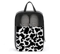 Sac à chaussures de golf imprimé vache à pois noirs pour voyage, usage quotidien, sac de rangement anti-poussière