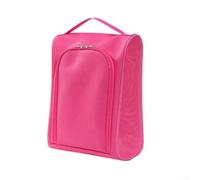 Sac à chaussures de golf portable avec panneaux latéraux en maille respirante et grand compartiment principal pour un rangement facile et une organisation de voyage (rose rouge)