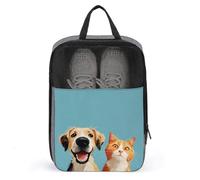Sac à chaussures de golf pour chien et chat souriant mignon pour voyage, usage quotidien, sac de rangement anti-poussière
