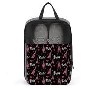 Sac à chaussures de golf pour voyage pour homme et femme - Imprimé cœur Eiffel Paris - Sacs à chaussures de voyage pour l'emballage dans une valise, bowling, pointe de football, sac de sport avec