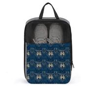 Sac à chaussures de golf pour voyage pour homme et femme - Imprimé loup aux yeux bleus - Sacs à chaussures de voyage pour l'emballage dans une valise, bowling, pointe de football, sac de sport pour
