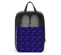 Sac à chaussures de golf pour voyage pour homme et femme - Imprimé loup violet fluo - Sacs à chaussures de voyage pour l'emballage dans une valise, un bowling, une pointe de football, un sac de sport