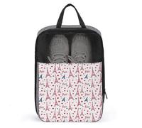 Sac à chaussures de golf pour voyage pour homme et femme - Imprimé Paris Eiffel rose - Sacs à chaussures de voyage pour l'emballage dans une valise, une pointe de bowling, de danse, de football, sac
