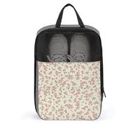 Sac à chaussures de golf rose clair cerise avec feuilles vert olive pour voyage, usage quotidien, sac de rangement anti-poussière