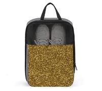 Sac à chaussures de luxe doré à paillettes pour voyage, usage quotidien, sac de rangement anti-poussière pour chaussures de golf