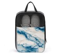 Sac à chaussures de luxe en marbre blanc bleu ivoire pour voyage, usage quotidien, sac de rangement anti-poussière pour chaussures de golf