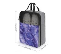 Sac à chaussures de luxe en marbre bleu marine violet fluo pour voyage, usage quotidien, sac de rangement anti-poussière pour chaussures de golf