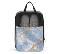 Sac à chaussures de luxe en marbre couleur or pastel bleu pour voyage, usage quotidien, sac de rangement anti-poussière pour chaussures de golf