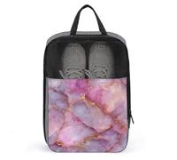 Sac à chaussures de luxe en marbre rose pour voyage, usage quotidien, sac de rangement anti-poussière pour chaussures de golf